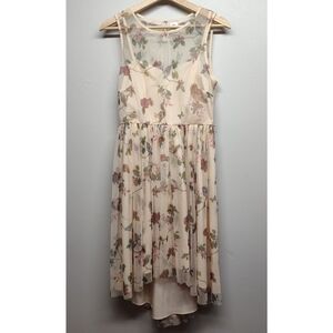 Disney LC Lauren Conrad Mini Dress Women Size 4 Cream Floral Sleeveless Party